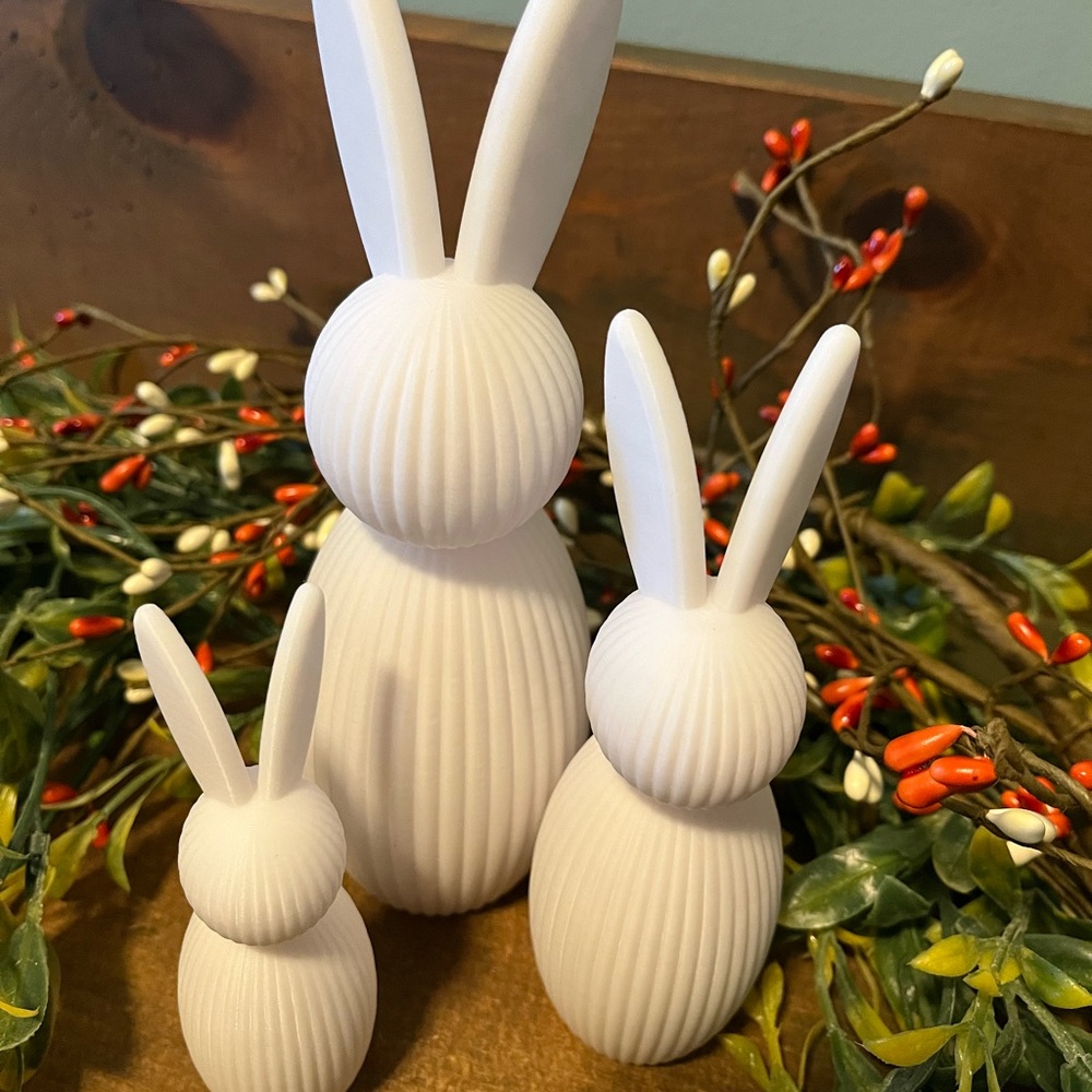 White Bunny Figurines Set
